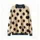 Men's Contrast Panel Seam Crew Neck Slouchy Knitted Long Sleeve Men's Sweater