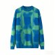 Men's Contrast Color Patchwork Crew Neck Loose Knitted Long Sleeve Men's Sweater