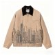 Premium 500gsm 100% Cotton Canvas Work Jacket Winter Heavyweight Men's Utility Coat